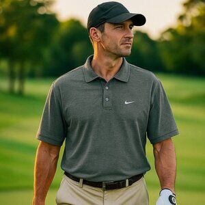 Nike Tiger Woods Polo Golf Shirt Gray XL